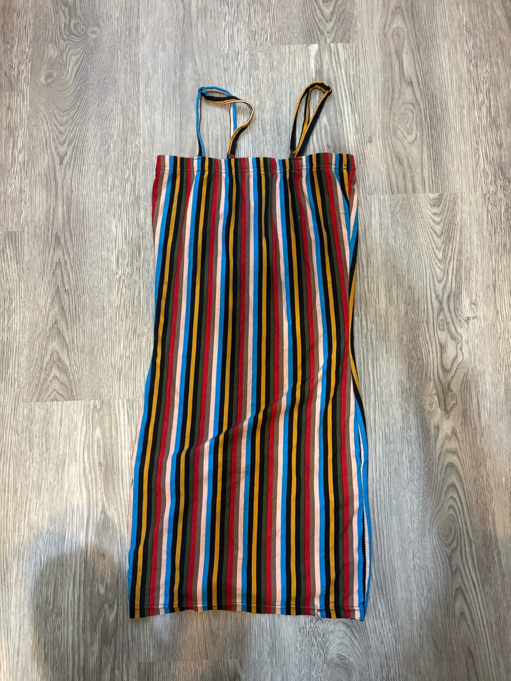 Striped Multi-Color Spaghetti Strap Dress